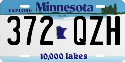 MN license plate 372QZH