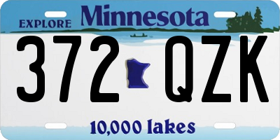 MN license plate 372QZK