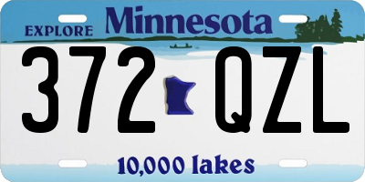 MN license plate 372QZL