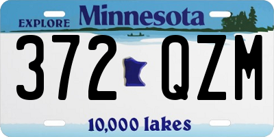 MN license plate 372QZM