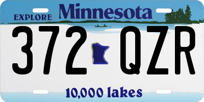 MN license plate 372QZR