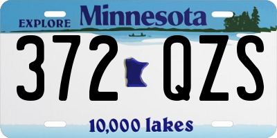 MN license plate 372QZS
