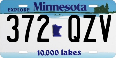 MN license plate 372QZV