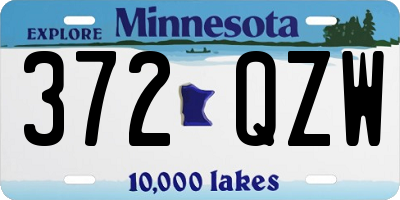 MN license plate 372QZW