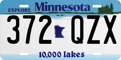 MN license plate 372QZX