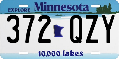 MN license plate 372QZY