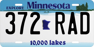 MN license plate 372RAD