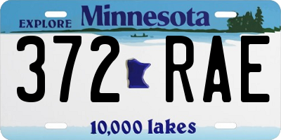 MN license plate 372RAE