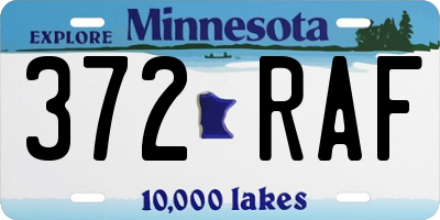 MN license plate 372RAF