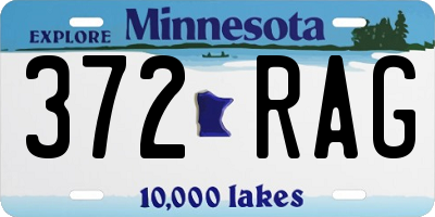 MN license plate 372RAG