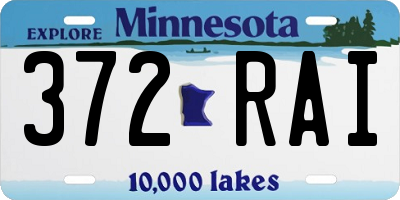 MN license plate 372RAI