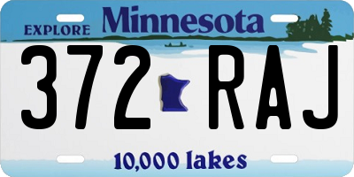 MN license plate 372RAJ