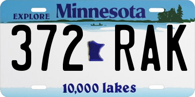 MN license plate 372RAK