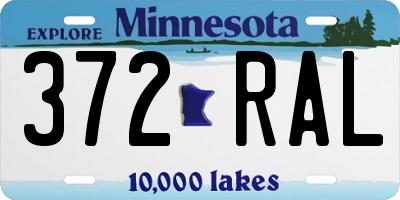 MN license plate 372RAL