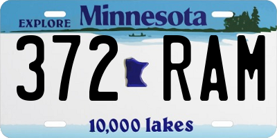 MN license plate 372RAM