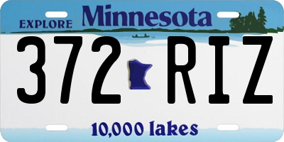MN license plate 372RIZ
