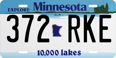 MN license plate 372RKE