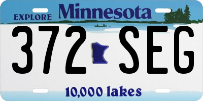 MN license plate 372SEG