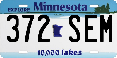 MN license plate 372SEM