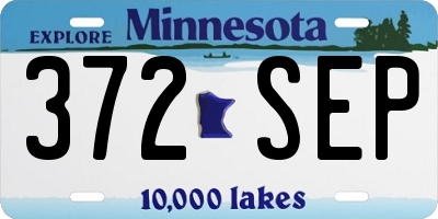 MN license plate 372SEP