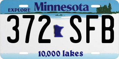 MN license plate 372SFB