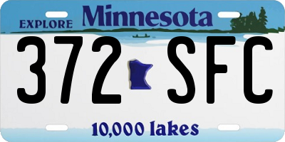 MN license plate 372SFC