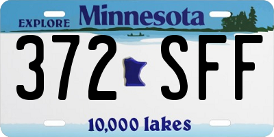MN license plate 372SFF