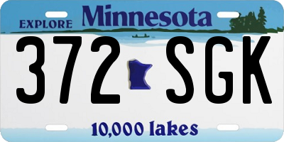 MN license plate 372SGK