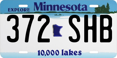 MN license plate 372SHB
