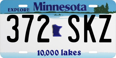 MN license plate 372SKZ