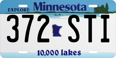 MN license plate 372STI
