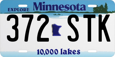 MN license plate 372STK