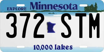 MN license plate 372STM