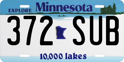 MN license plate 372SUB
