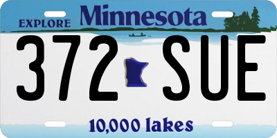 MN license plate 372SUE