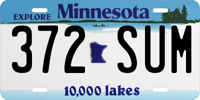 MN license plate 372SUM