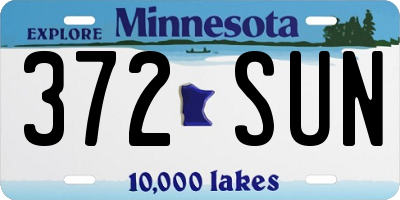 MN license plate 372SUN