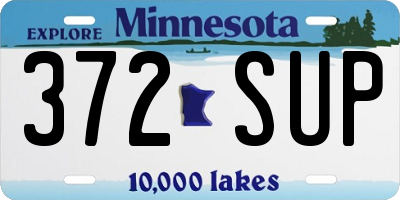 MN license plate 372SUP