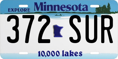 MN license plate 372SUR