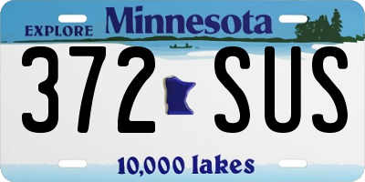 MN license plate 372SUS