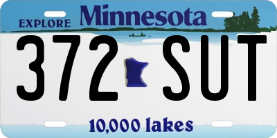 MN license plate 372SUT