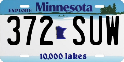 MN license plate 372SUW