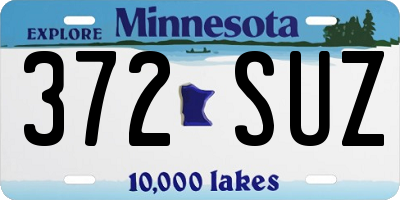 MN license plate 372SUZ