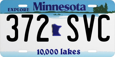 MN license plate 372SVC