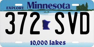 MN license plate 372SVD
