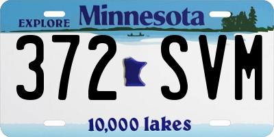 MN license plate 372SVM