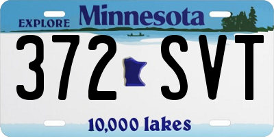 MN license plate 372SVT