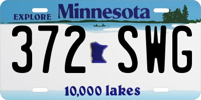 MN license plate 372SWG