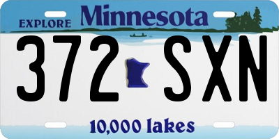 MN license plate 372SXN