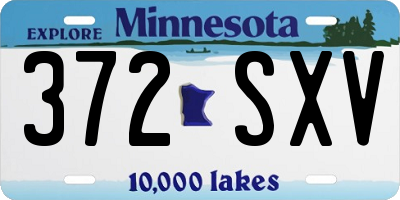 MN license plate 372SXV